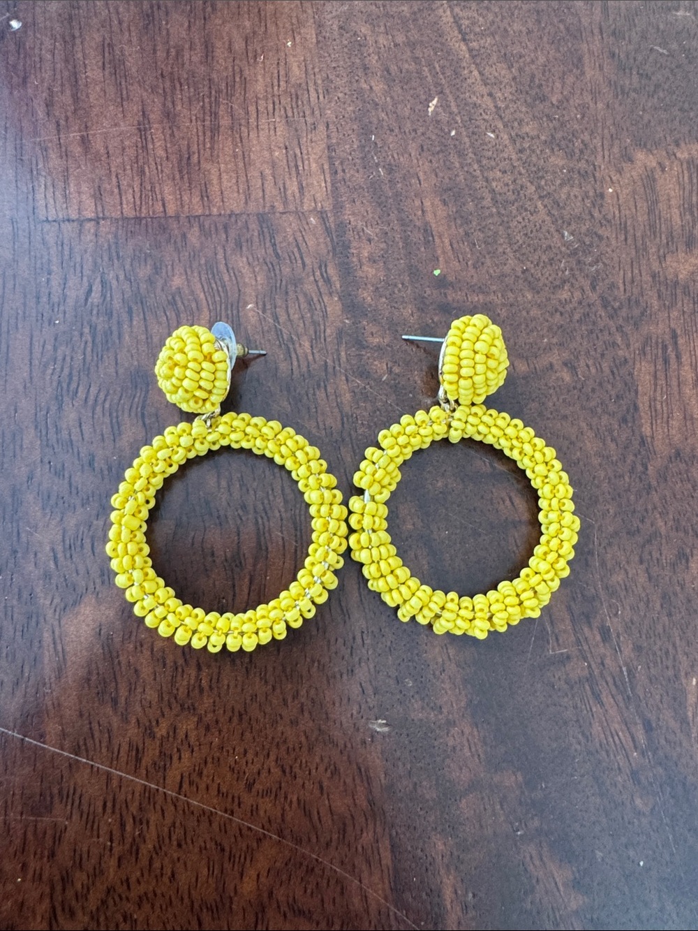 Yellow Beaded Earrings